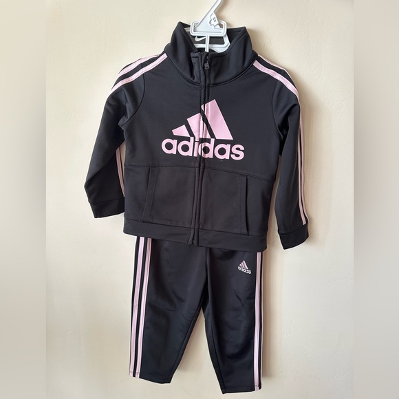 18 M Adidas TrackSuit Set Toddler Girl jacket / pants - Picture 1 of 5